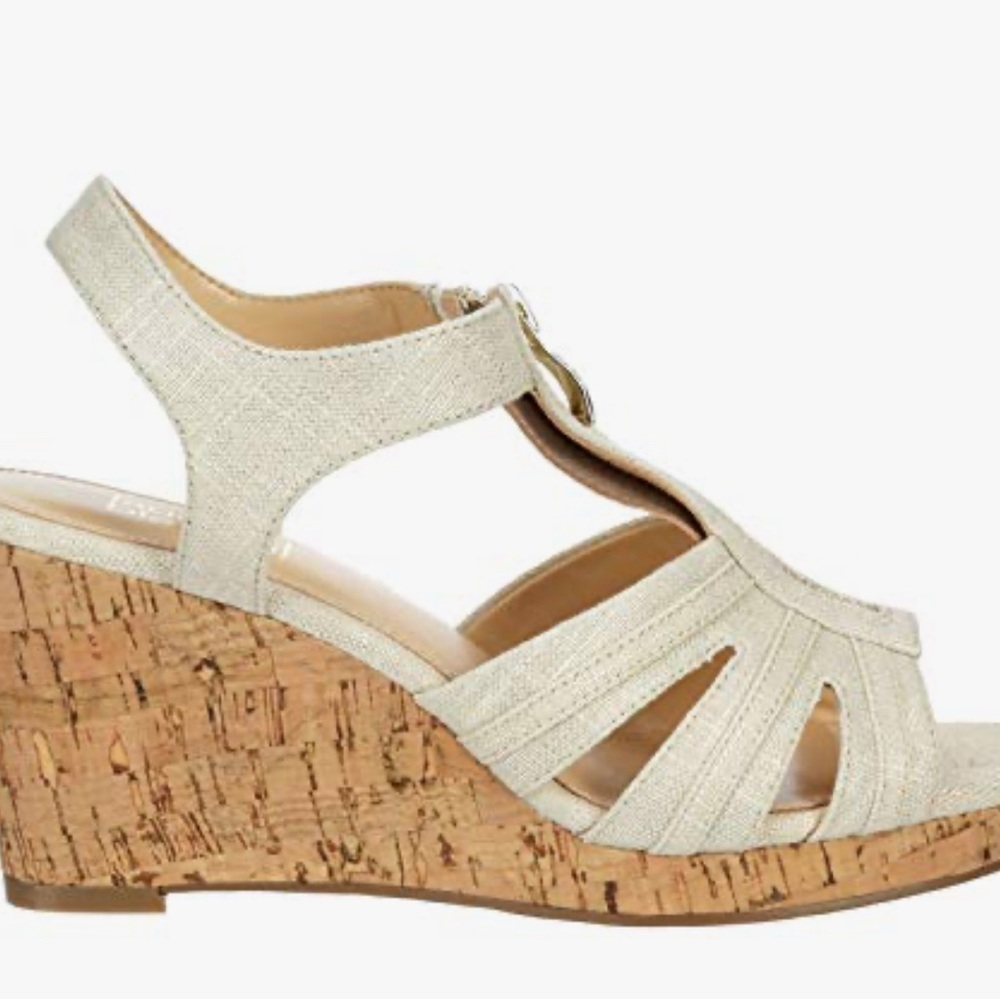 Lauren Blakwell Women's Renee - Wedge Heel Zip Up Peep Toe Sandal Sz 10
